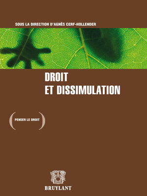 cover image of Droit et dissimulation